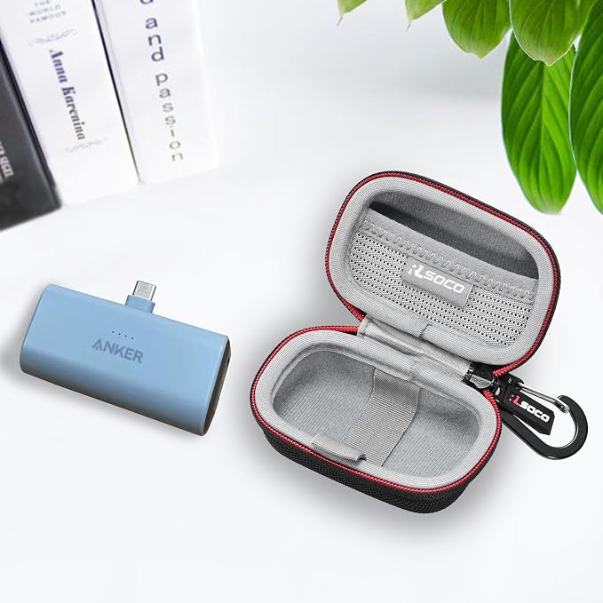 RLSOCO Carrying Case for Anker Nano Power Bank with Built-in USB-C Connector/with Built-in MFi Certified Lightning Connector Portable Charger - Black (Case Only)