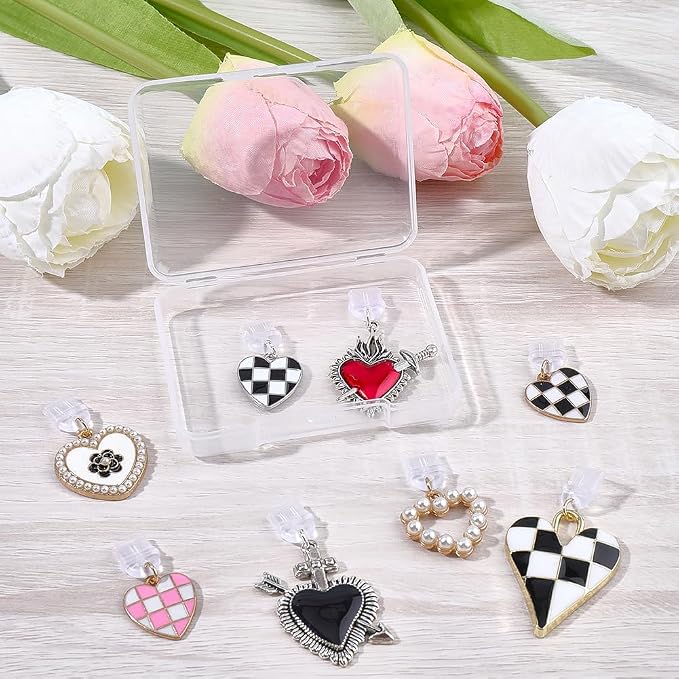 8Pcs Charms for E-Reader 8 Styles Heart Dust Plug Charm Compatible with Type C Charging Port Kindle Phone Accessories Gift for Book Lover Readers Men Women Halloween