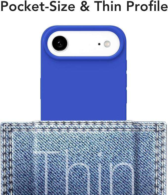 for iPhone 17 Air Case Silicone Compatible with Magsafe Case, Ultra Slim Thin Magnetic Phone Cases Mag Safe, Cute Soft Rubber Gel TPU Matte Plain Wireless Charging Cover for Women, Royal Blue