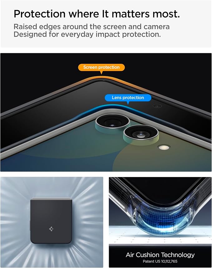 Spigen Nano Pop MagFit for Galaxy Z Flip 8 Case, Black Sesame | Extra Dot-Pattern Side Grip, Open hinge design, Air Cushion Technology, Compatible with MagSafe