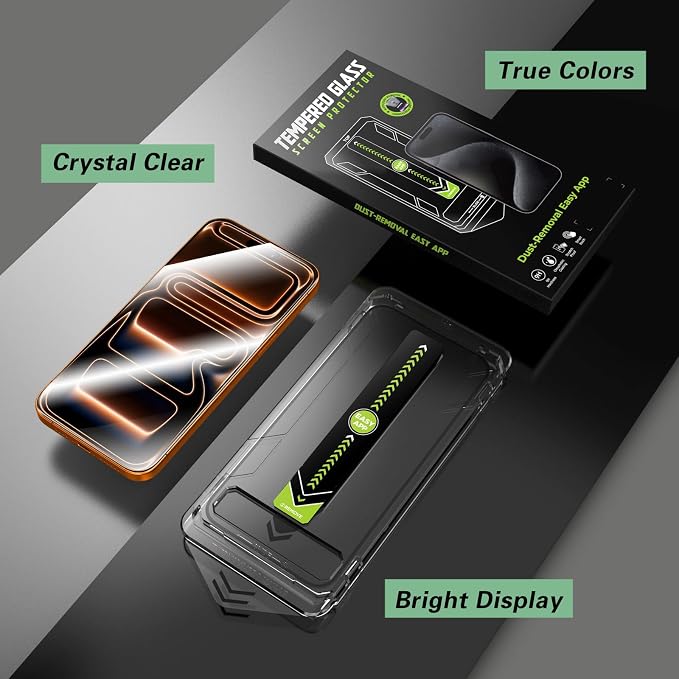 Screen Protector for iPhone 17 Pro Max (2 Pack) + Camera Lens Protector – Tempered Glass with Easy Install Alignment Frame, HD Clear, Bubble-Free, Case Friendly – Compatexx