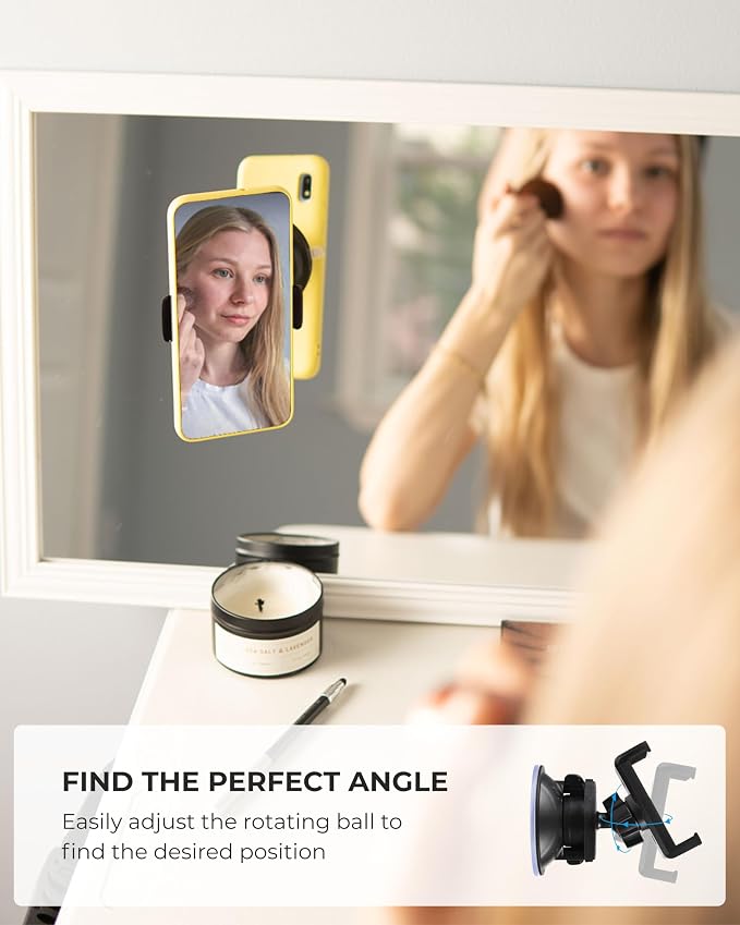 Universal Phone Holder, Record with Front and Back Camera, Shower Mirror Bathroom Phone Holder, Adjustable Wall Mount Stand, TikTok YouTube Vlog Video Recording Kit Influencer Essentials Accessories