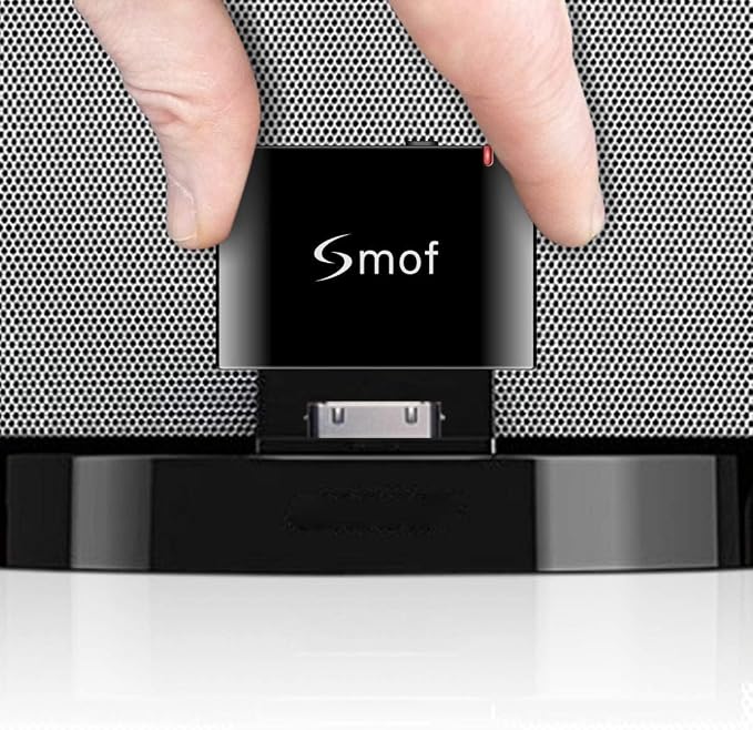 Smof 30 Pin Bluetooth Adapter Receiver for Bose Sounddock iPod iPhone Music Docking Station and Other 30 Pin Dock Speakers Bluetooth Audio Receiver with 3.5 mm Audio Cable (Not for Car or Motorcycle)