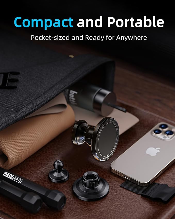 Magnetic Phone Holder for Gym – 360° Rotating Gym Phone Mount Holder for MagSafe, Dual Magnetic Cell Phone Holder Compatible with iPhone 16 15 14 13 12 Series Portable Gym Accessories-931004
