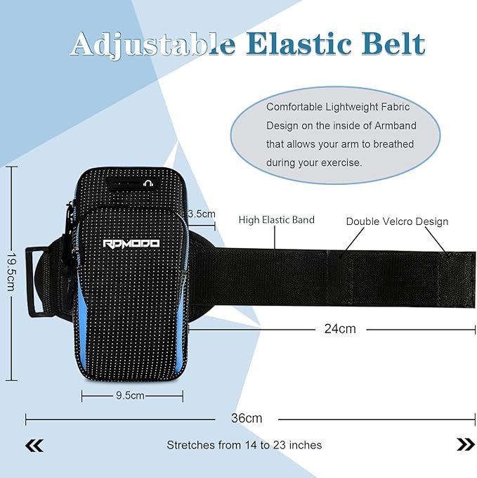 Phone Holder for Running Armband, Large Capacity Running Band for iPhone 15 14 13 Plus Pro Max Samsung Galaxy S23 S22 Ultra 7.5 Inch Phone Armband, Water Resistance Arm Bag for Running Jogging