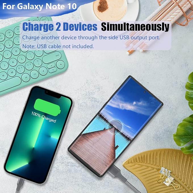 Battery Case for Samsung Galaxy Note 10, 5000mAh Rechargeable Extended Battery Charging Case, External Battery Charger Case, Add 100% Extra Juice