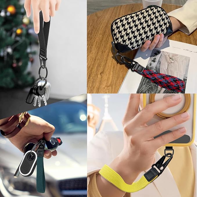 Stretchy Wristlet Keychain, Wrist Lanyard Strap Key Chain Holder to Hold Keys Wallet Phone ID Badge for Men Women