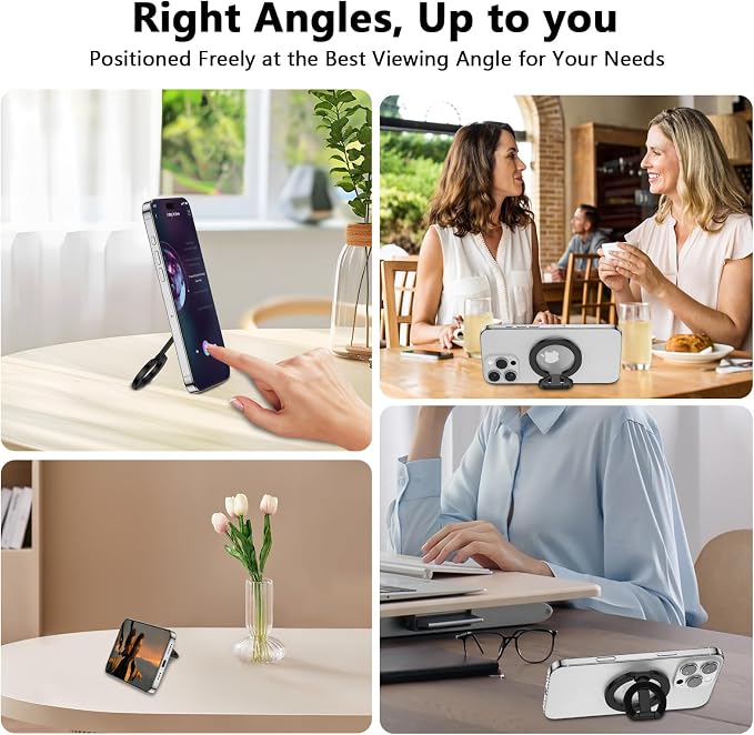 Magnetic Phone Grip Holder for Samsung Galaxy S26 Ultra S25 S24 S23 S22 S21 S20 A17 A16 A15 A56 A36, Double Adjustable Gym Finger Iron Ring Stand Magsafe Phone Grip Compatible with Magnetic Car Mount