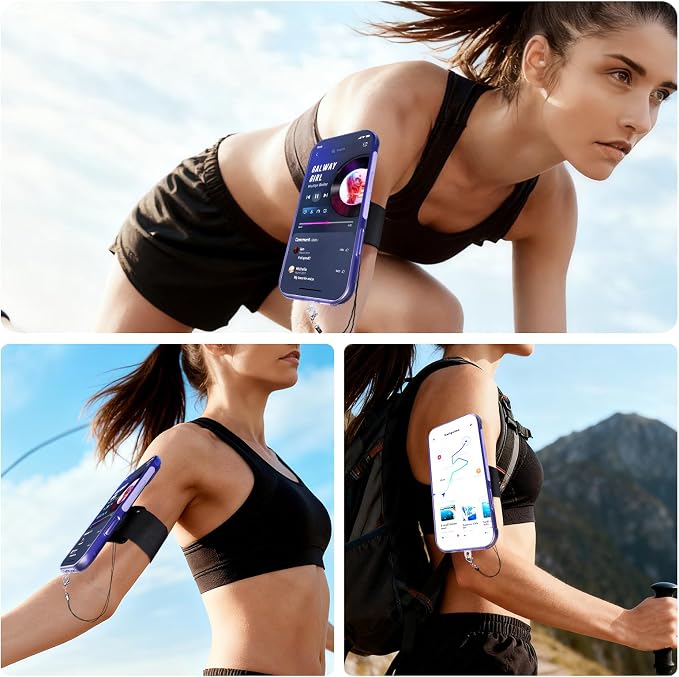 Armband for Phone for Running Armband Phone Holder 360 ° Rotatable Cell Phone Armband for iPhone17 16 Pro 15 14 13 12 11 Pro Max/Plus/XR/XS,Galaxy Magnetic Adjustable Sports Phone Holder