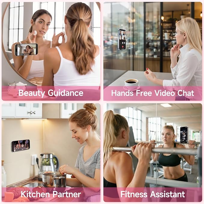 Silicone Suction Cup Phone Case Mount Double Sided, Phone Accessories Hands-Free Strong Grip Holder for Selfies and Videos (Reddish Brown Glitter)