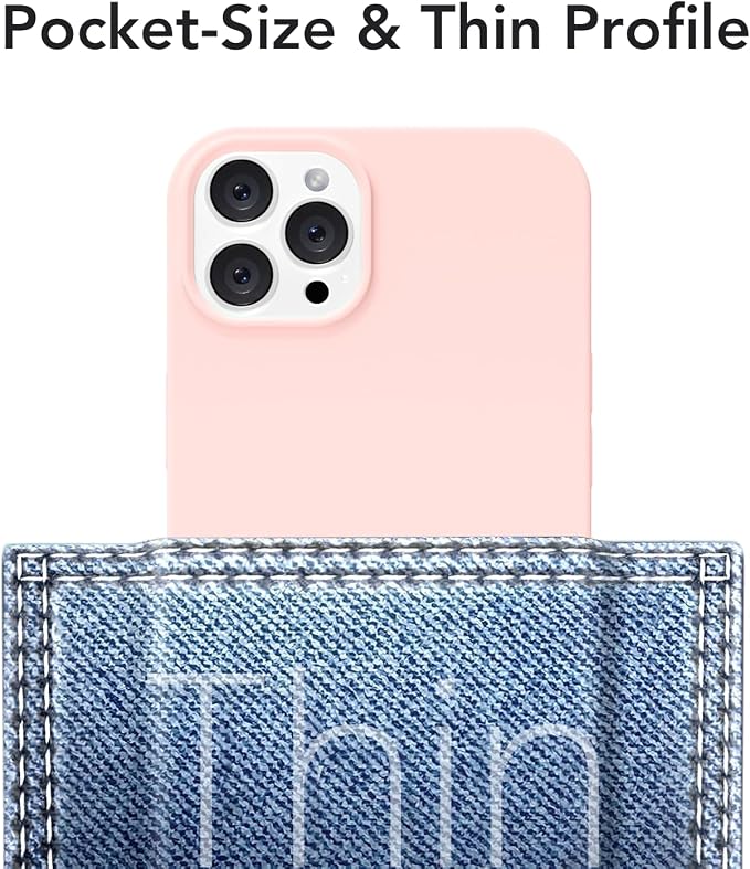for iPhone 12/12 Pro Case Silicone Compatible with Magsafe Case, Ultra Slim Thin Magnetic Phone Cases Mag Safe, Cute Soft Rubber Gel Matte Plain Wireless Charging Cover for Women, Light Pink