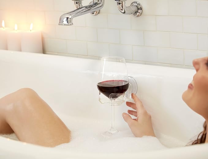 The Original SipCaddy Shower Beer & Bath Wine Holder | Portable Cupholder | Shower Caddy | Drink Holder for Beer & Wine | American-Made Suction Cup | The Best | Pink
