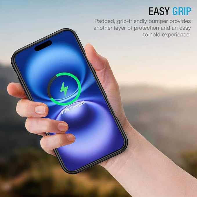 Battery Case for iPhone 16 Plus, Enhanced 12000mAh Portable Protective Wireless Charging Case Support Carplay Compatible with iPhone 16 Plus (6.7 inch) Rechargeable Battery Charger (Black)