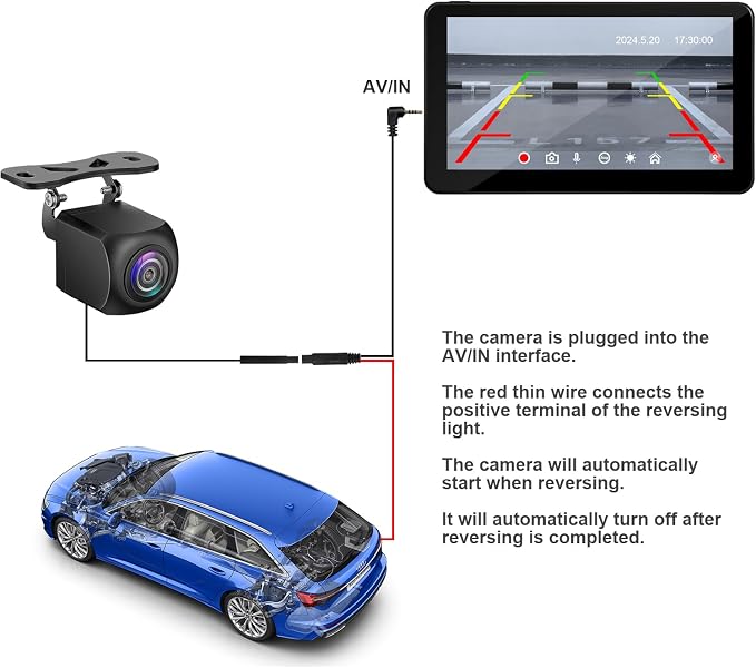 Wireless CarPlay Android Auto Car Screen, 720P Backup Camera 7″ Touch Screen Car Music Video Player Portable GPS Naivgation Bluetooth Mirror Link, Siri, AirPlay, Voice Assistant