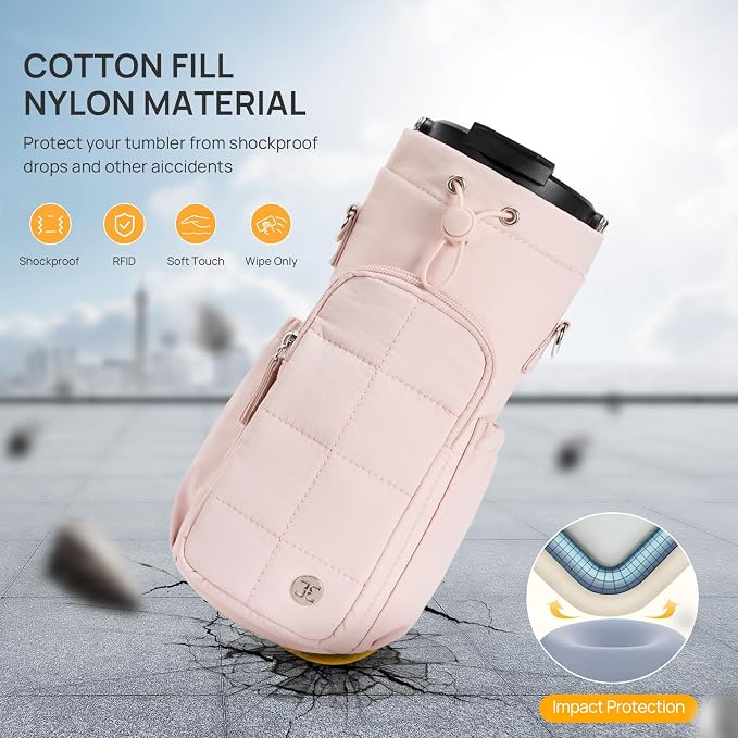 Telena Water Bottle Holder with Strap RFID Crossbody Bags for Women for Walking, Hiking, Cycling
