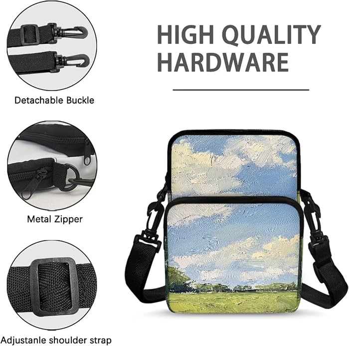 Men's Crossbody Bag, Small Cell Phone Wallet, Women's Shoulder Handbag, Travel Gym Bag