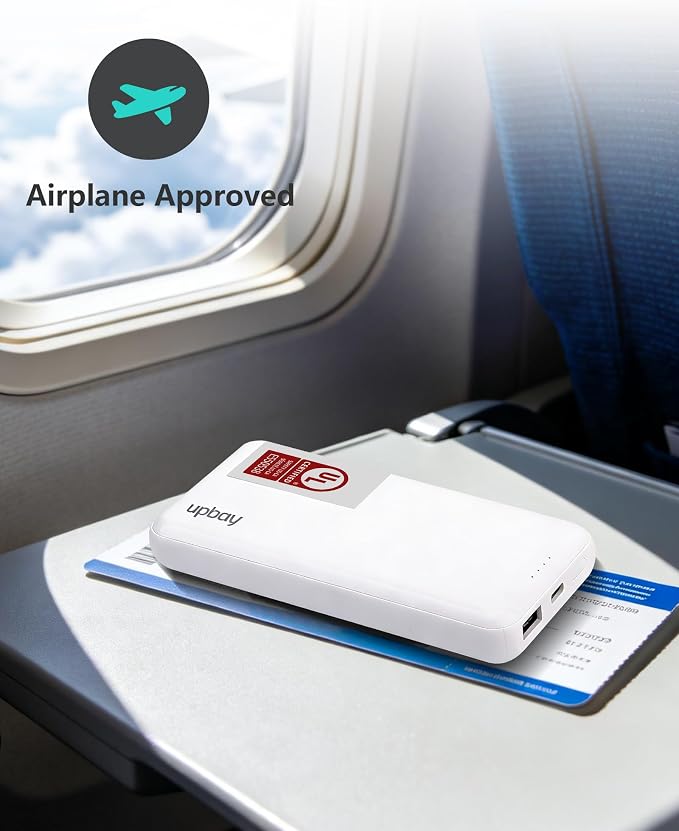 Miady UL Listed 2-Pack Portable Charger 10000mAh Power Bank Battery Pack | 37Wh丨Built-in 2 Cables丨Slim丨Compatible with iPhone 17 Galaxy S24 Android etc丨Flight-Safe丨Travel Camping Essential丨Black+White