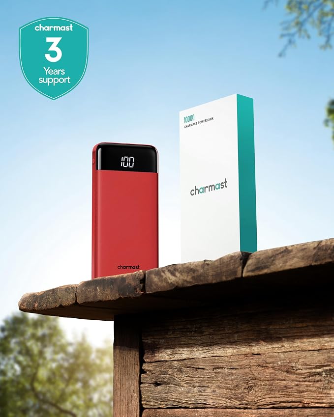 charmast Portable Charger with Reinforced Built-in 4 Cables,10000mAh Power Bank Travel Essentials 6 Outputs 3 Inputs 3A Fast Charging Compatible with iPhone iPad Samsung Google Pixel LG Moto etc.