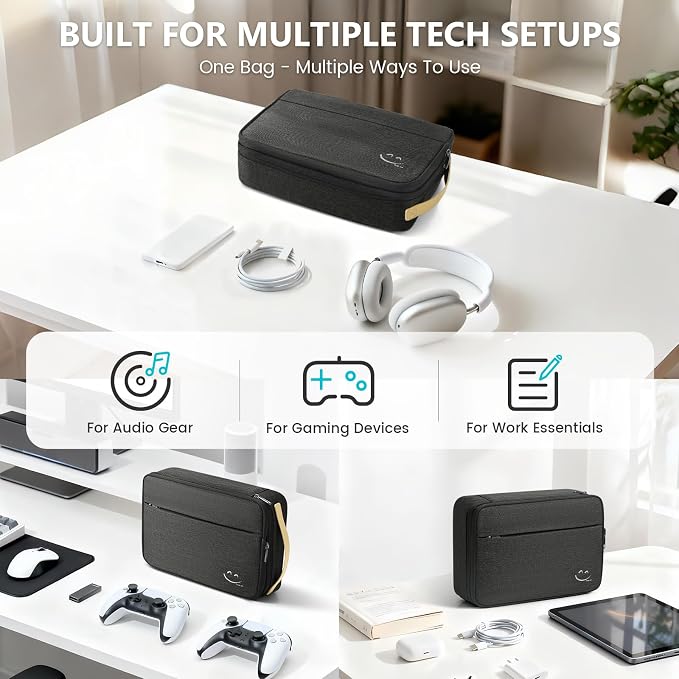 Travelkin Cord Organizer Travel, Cable Organizer For Electronic Accessories | Expandable electronics organizer,Charger organizer case, Large capacity travel case for Card,Usbs, travel essentials