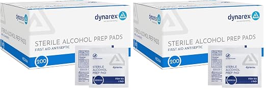 Dynarex Alcohol Prep Pad Sterile, Medium, 200 count (Pack of 2)