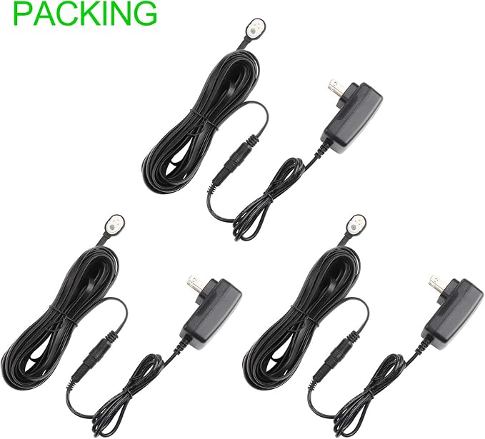 3Pack 25FT Magnetic Charging Cable for Arlo Pro 4/Arlo Ultra 2/Arlo Pro3/Arlo Ultra/Arlo Pro 5S 2K/Go 2 Camera,Power Adapter and Power Cable,Weather Resistant Outdoor Charger Cable - (White)