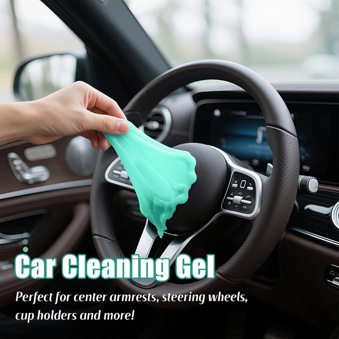 ASFSKY Car Cleaning Gel (Green,Magnolia) Cleaning Putty Universal Dust Cleaning Car Interior Cleaner Keyboard Dust Remover Car Slime Gifts for Women Girl Men(1 Pack)