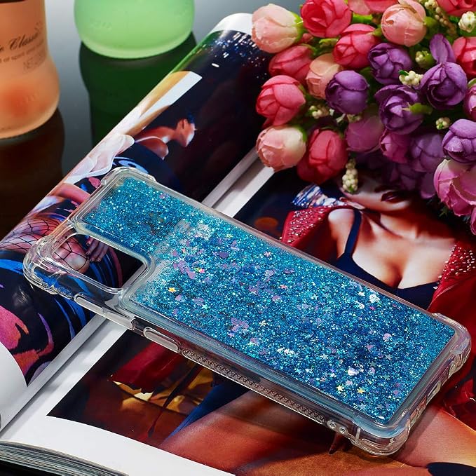 Liquid Case Silicone für Galaxy A71 Blue, Ultra Slim Silicone Liquid Floating Bumper Case Transparent Protective Cover Yellowing-Resistant Gel Back Case Scratch Compatible with Samsung Galaxy A71