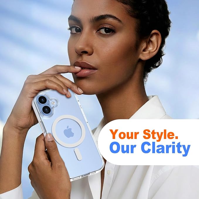MOCCA Magnetic for iPhone 17 Case Clear,(Anti-Yellowing)(Compatible with Magsafe) 16FT Military Grade Protection Anti-Fingerprint Slim Shockproof Protective Transparent Phone Cover 6.3", Clear