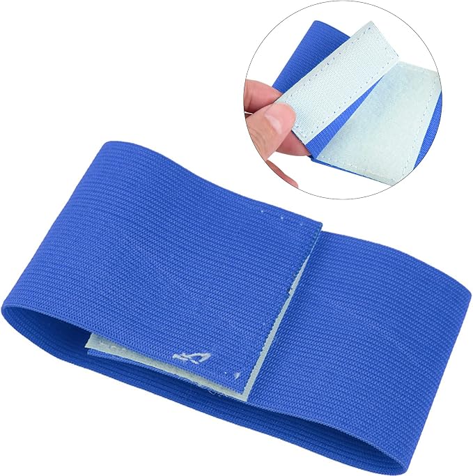 Elastic Soccer Captain Armband, Outdoor Team Sports Groups Soccer Armbands Adjustable Player Bands, Adults & Youths Arm Band Elastic Captain Armbands (Blue)