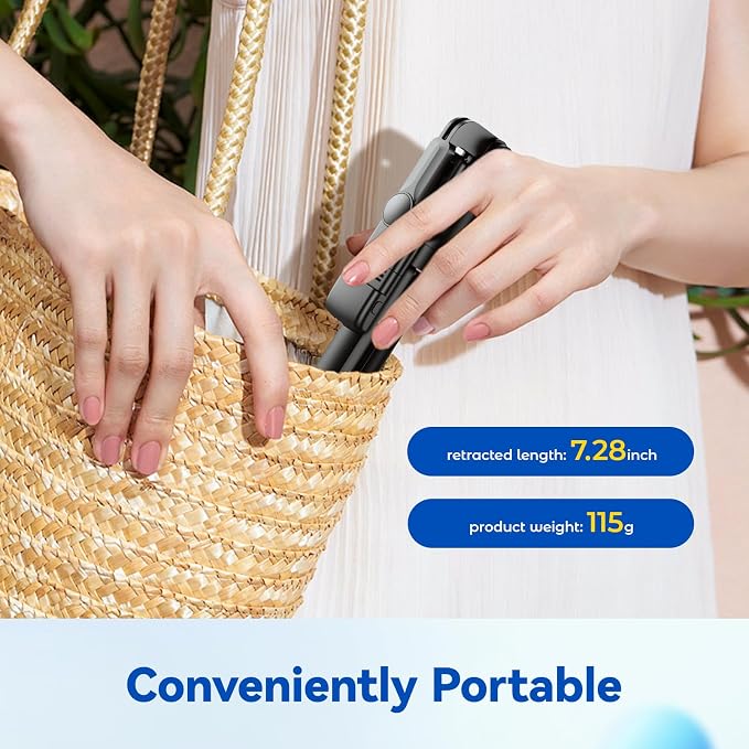 Selfie Stick Tripod with Light, Retractable Selfie Stick Tripod with Wireless Remote Control, for Photograph, Live Streaming, Video Recording, Compatible with 4-7'' Smartphone