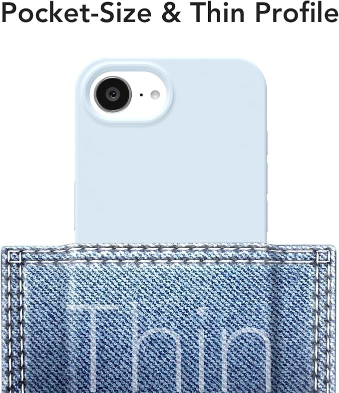 for iPhone 17e 16e Case Silicone Compatible with Magsafe Case, Ultra Slim Thin Magnetic Phone Cases Mag Safe, Cute Soft Rubber Gel TPU Matte Plain Wireless Charging Cover for Women, Light Blue