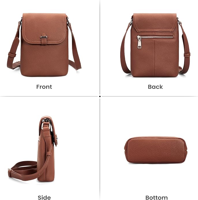 befen Genuine Leather Small Crossbody Bags for Women, Womens Cell Phone Purses Cross body Bag Purse with RFID Card Slots