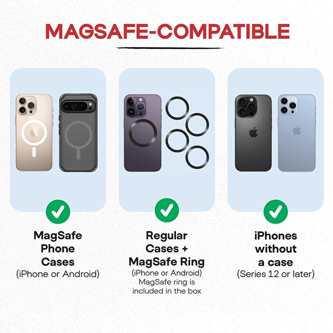 Maxby Treadmill Phone Holder with Adhesive Base – MagSafe Compatible Magnetic Mount for Exercise Bike, Elliptical & Step Machine Consoles | Hands-Free Viewing, Sleek Low-Profile Design