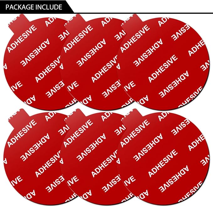 AZXYI 6 PCS Windshield Mount Adhesives for Suction Cup Mount, 80mm(3.15 inches) Circle Double-Sided Sticker Pads for Dashboard Mounting Disk and Windshield Camera, GPS, Car Phone Mount