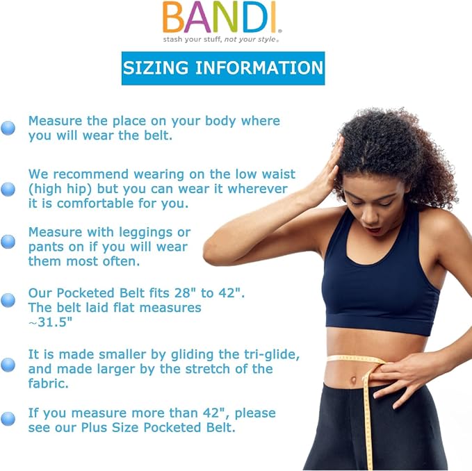 BANDI Running Belt for Women & Men β USA Made No-Bounce Adjustable Waist Pack & Secure Fanny Pack β Fits All Phones, Gels & Essentials β Zipper-Free, Medical Device Friendly