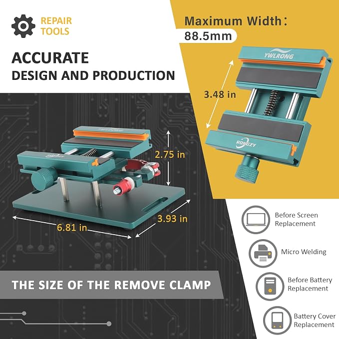 Phone Back Cover Glass Demolition Clamp for iPhone 11 11 Pro 11 Pro Max Back Rear Camera Glass Frame Demolition Clamp for iPhone 12 12 Pro Back Housing Cover Removal Holder Tool for iPhone 13