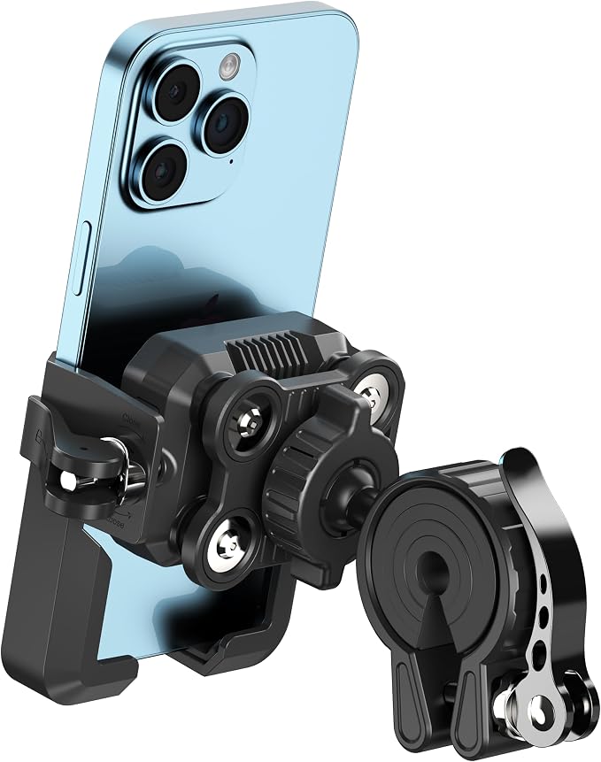 RESPECTED BRO Motorcycle-Phone-Mount & Bike Phone Holder - Durable Phone Holder for Bike and Motorcycle, Bicycle Phone Mount, Fits All Smartphones (Black)