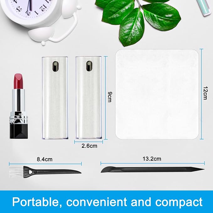 walrfid 2Pcs Car Screen Cleaner, Laptop Screen Cleaner Spray and Wipe, Electronic Computer Cleaning Kit for iPad, iPhone, Cellphone, Monitor, MacBook Pro, Car Display, Tablet, TV Flat Screens, Cream