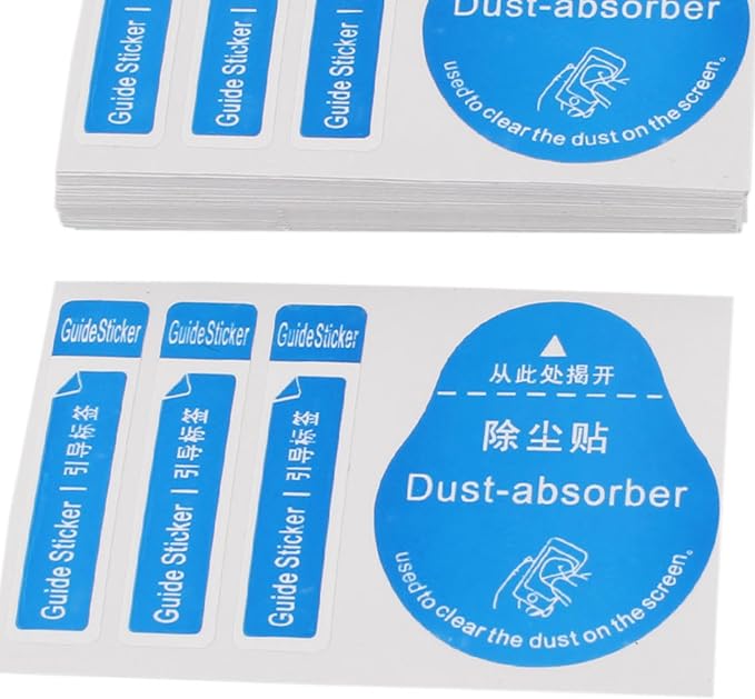 uxcell 50pcs Dust Removal Stickers, Computer Cellphone Tablet Screen Cleaning Decals, 8 x 5cm Laptop Absorber LCD Dusting Stickers Tools for Cell Phone Tempered Glass Screen Film