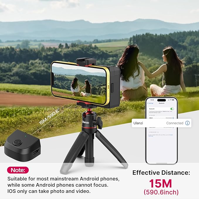 CG-02 Grip Holder for Smartphone Upgraded Phone Camera Grip w Remote Shutter Handheld Tripod Mount Fill Light Handheld Photography Accessories Compatible with iPhone 17 16 15 14 Pro Max etc