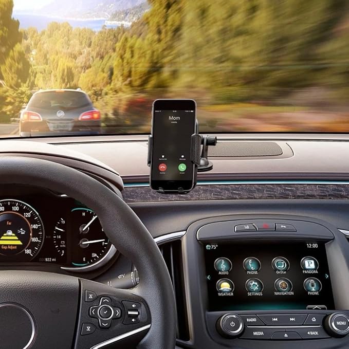 Car Phone Mount with Strong Suction Cup – Windshield Phone Holder ONLY for iPhone & Android – Hands-Free, Secure Grip, 360° Rotation