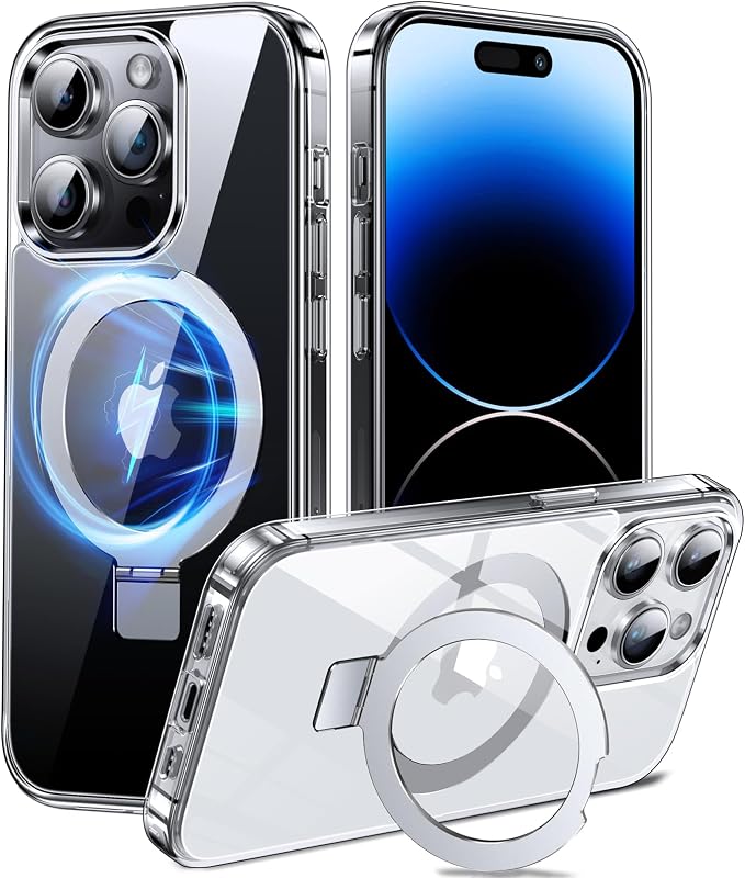 Chicfun Magnetic Stand for iPhone 13 Pro Case, Compatible with MagSafe iPhone 13 Pro Phone Case + Invisible Stand + NO.1 Military Shockproof Protective iPhone 13pro Cover, Full Clear