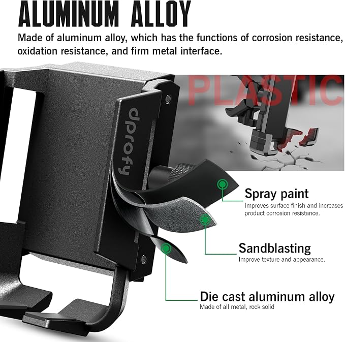 Dprofy Golf Cart Phone Holder Strong Magnetic Golf Cart Phone Mount Golf Accessories Fit for All Popular Smart Phones Special Design for Thick Case and Ring Holder (Black)
