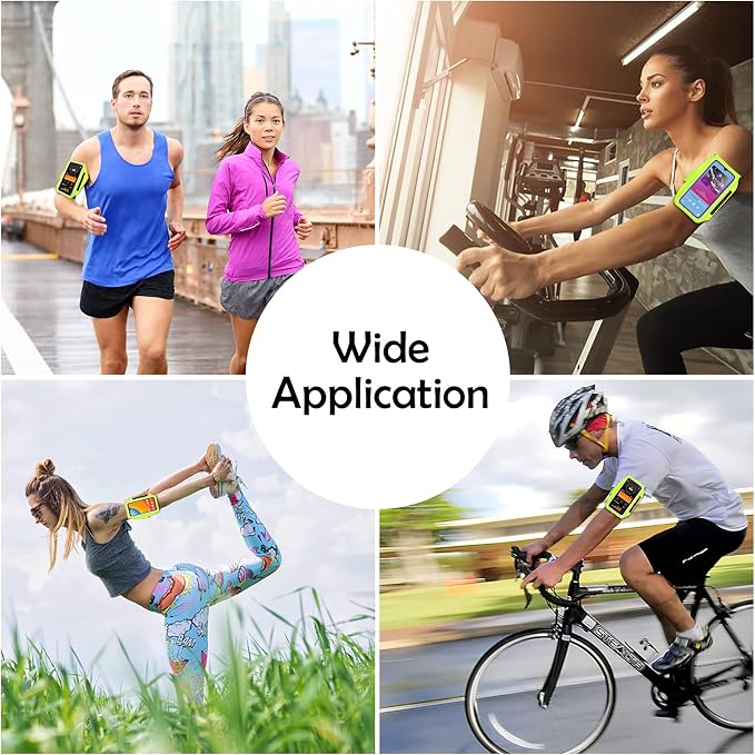 Running Armband with Earphone Bag Cell Phone Armband for iPhone 17 16 15 Pro 14 Plus 13 11 XR, Galaxy S24/S10 Water Resistant Sports Phone Holder Case & Zipper Slot Car Key Holder for 6.7 inch Phone