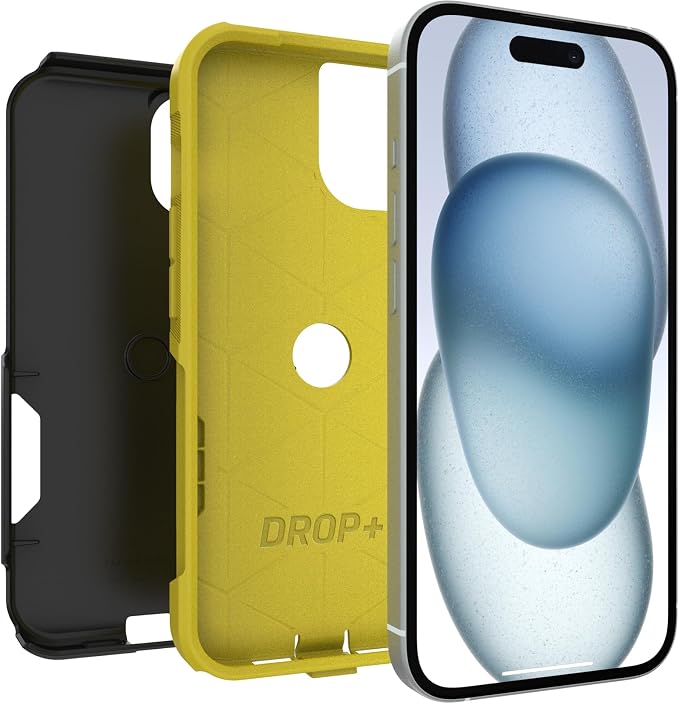 OtterBox iPhone 17e, iPhone 16e, iPhone 15, iPhone 14, & iPhone 13 Commuter Series Case - Night (Black & Yellow), Slim & Tough, Pocket-Friendly, with Port Protection