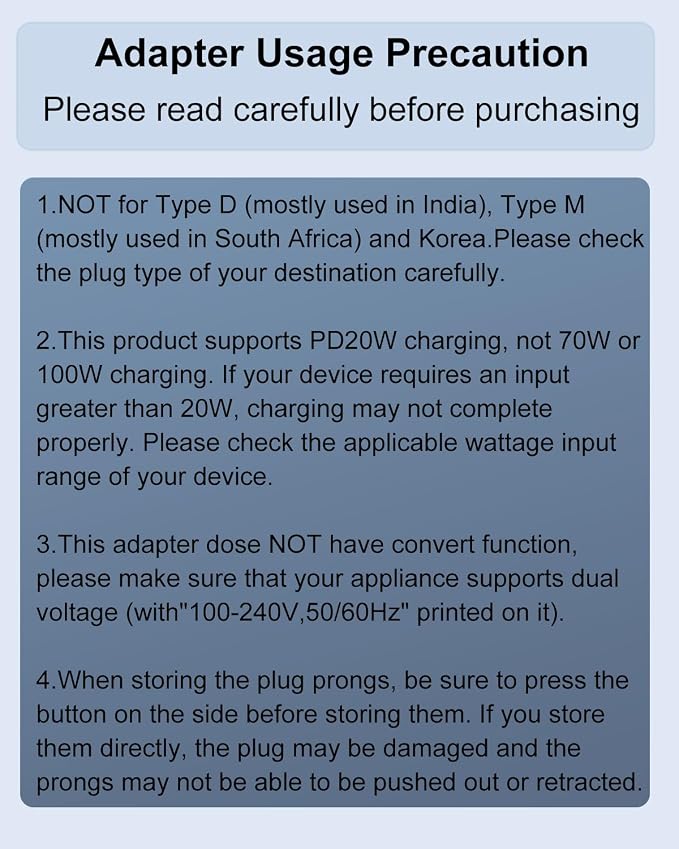 Universal Travel Adapter, 2 USB-C & 1 USB-A, Cover 200+ Countries | PD 20W, International Plug Adapter, All in One Portable Adapter, NOT A Voltage Converter, for USA, UK, EU, AU (White)