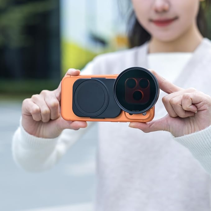 67mm Universal Magnetic Lens Filter Mount Adapter for iPhone Air 17 16 Pro Max Plus, iPhone Lens Filter Attachment with 1/4" Screw & Cold Shoe for Vlogging Live Streaming Video Recording (No Filter)