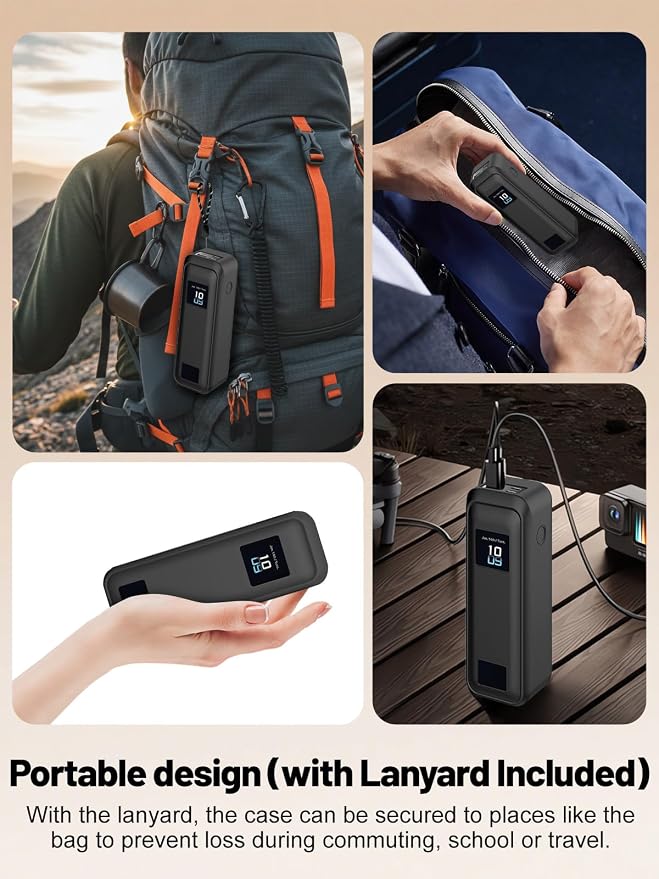 Silicone Protective Case Compatible with Anker Prime Power Bank 20,100mAh 3-Port Portable Charger, Full-Body Protective Cover with Precise Cutouts, Shockproof & Scratch-Resistant Sleeve (Black)
