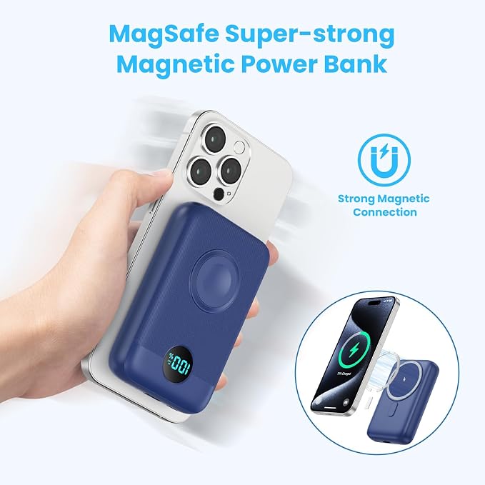 Magnetic Portable Charger with Apple-Watch Charger,10800mAh 25W PD Fast Charging Wireless Power Bank,4 Outputs Travel Essential Battery Pack for Magsafe,iPhone 17/17 Pro Max/16/15/14/13/12 All Series