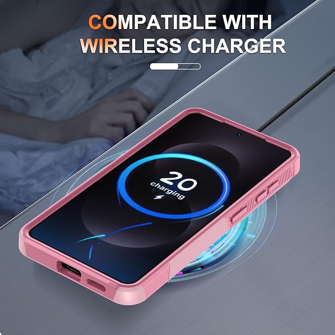 for Samsung Galaxy S26+ Plus Case with Screen Protector+Camera Lens Cover,Military Grade Heavy Duty Shockproof Phone Cover with Wrist Lanyard Strap for Samsung S26Plus,Cute Pink